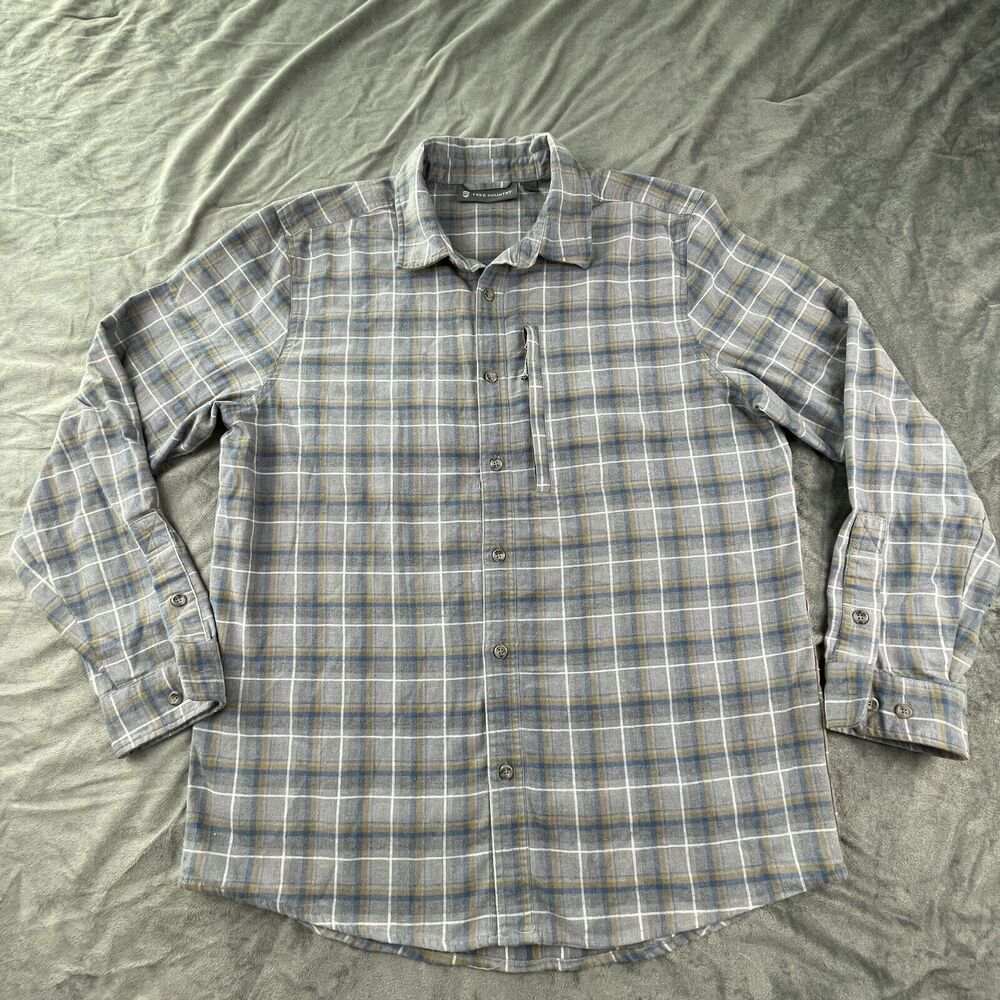 Free Country‎ Men’s Shirt Size L Plaid Long Sleeve